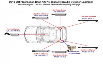 Rebuild/upgrade service for Case Cover Lift Cylinder Mercedes W209 CLK-Class Cylinder 2098001272 A209 800 12 72